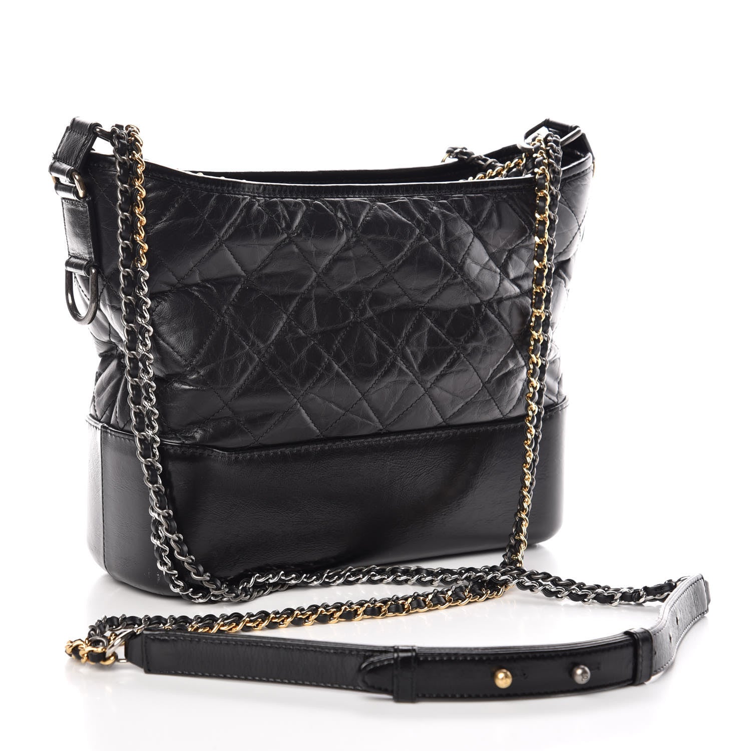 Chanel Aged Calfskin Quilted Medium Gabrielle Hobo Black 5 of 11