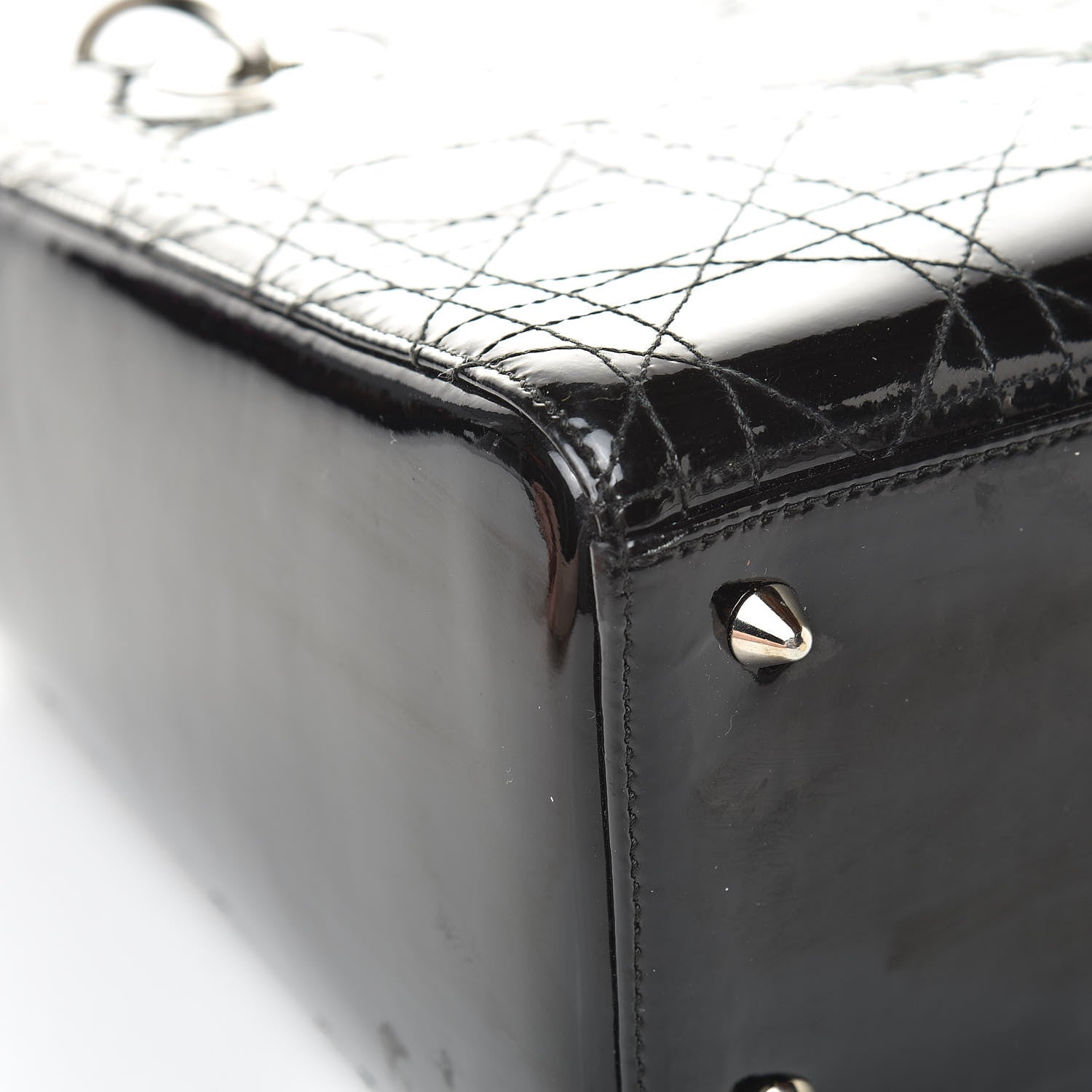 Christian Dior Patent Cannage Stitched Medium Lady Dior Black 12 of 13