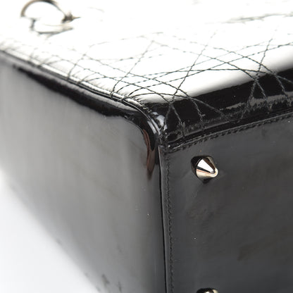Christian Dior Patent Cannage Stitched Medium Lady Dior Black 12 of 13