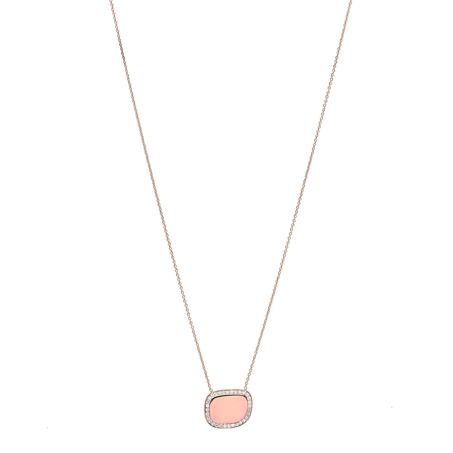 18K Rose Gold Diamond Amphibole Pendant Necklace
