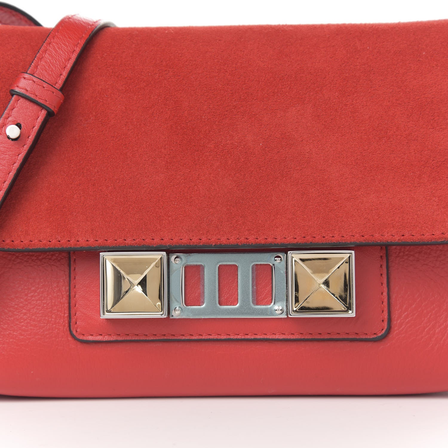 Proenza Schouler Calfskin Suede Tiny PS11 Classic Shoulder Bag Cardinal Red 10 of 10
