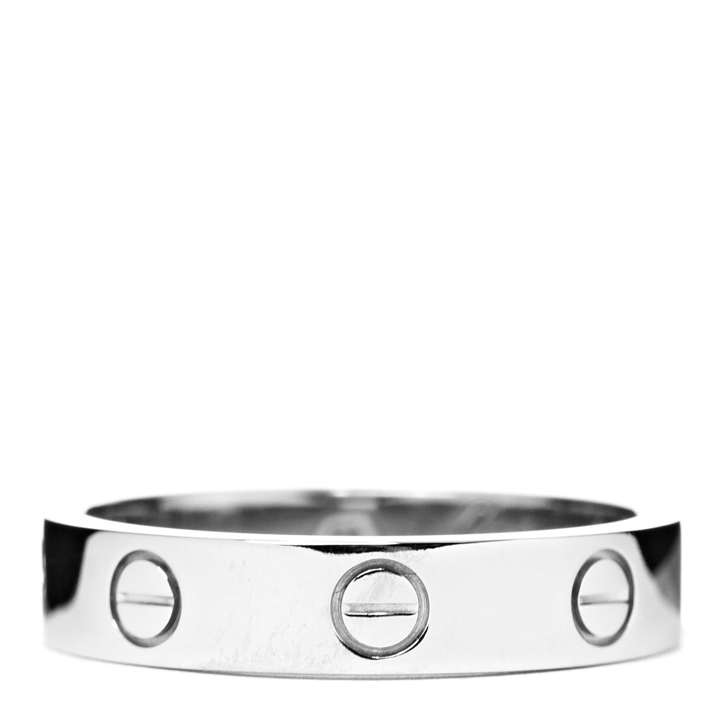 18K White Gold Diamond 4mm LOVE Wedding Band Ring 52 6