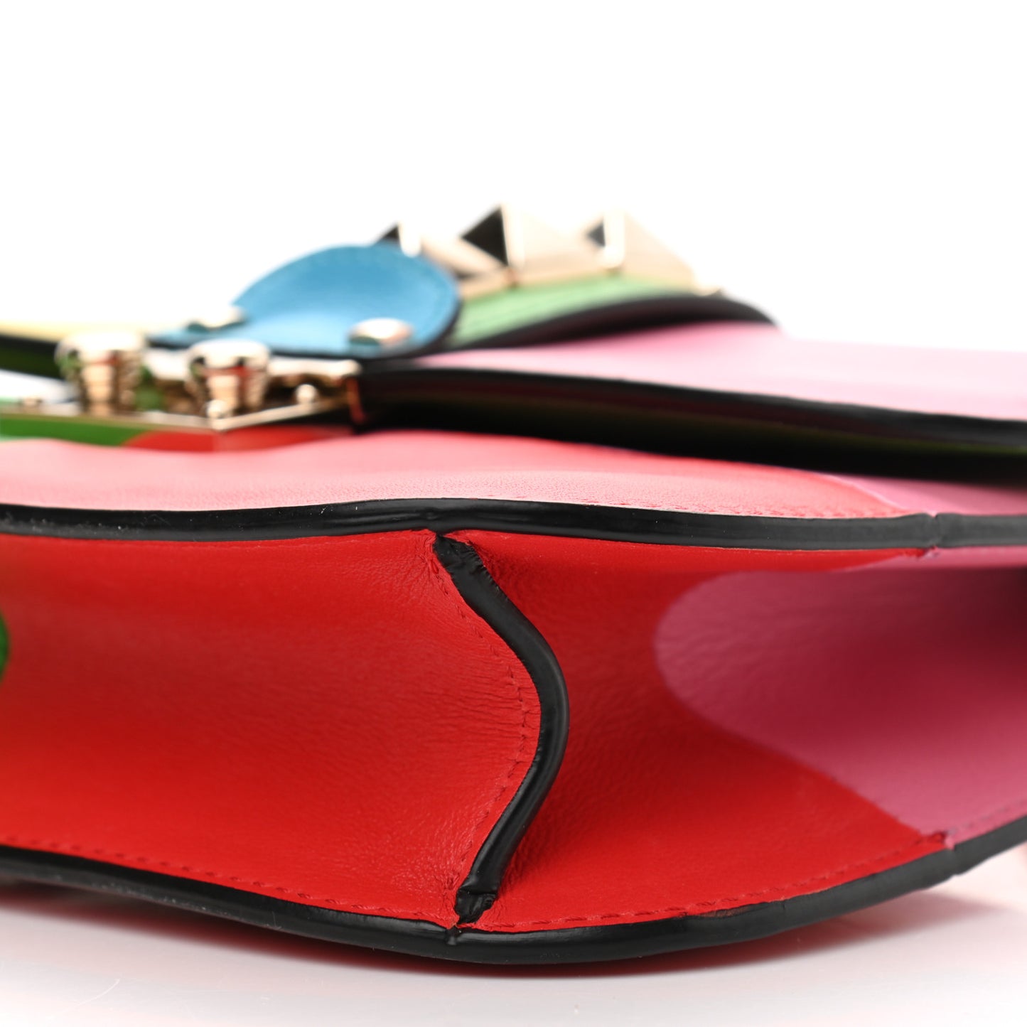 Vitello Small Glam Lock Rockstud Flap Multicolor