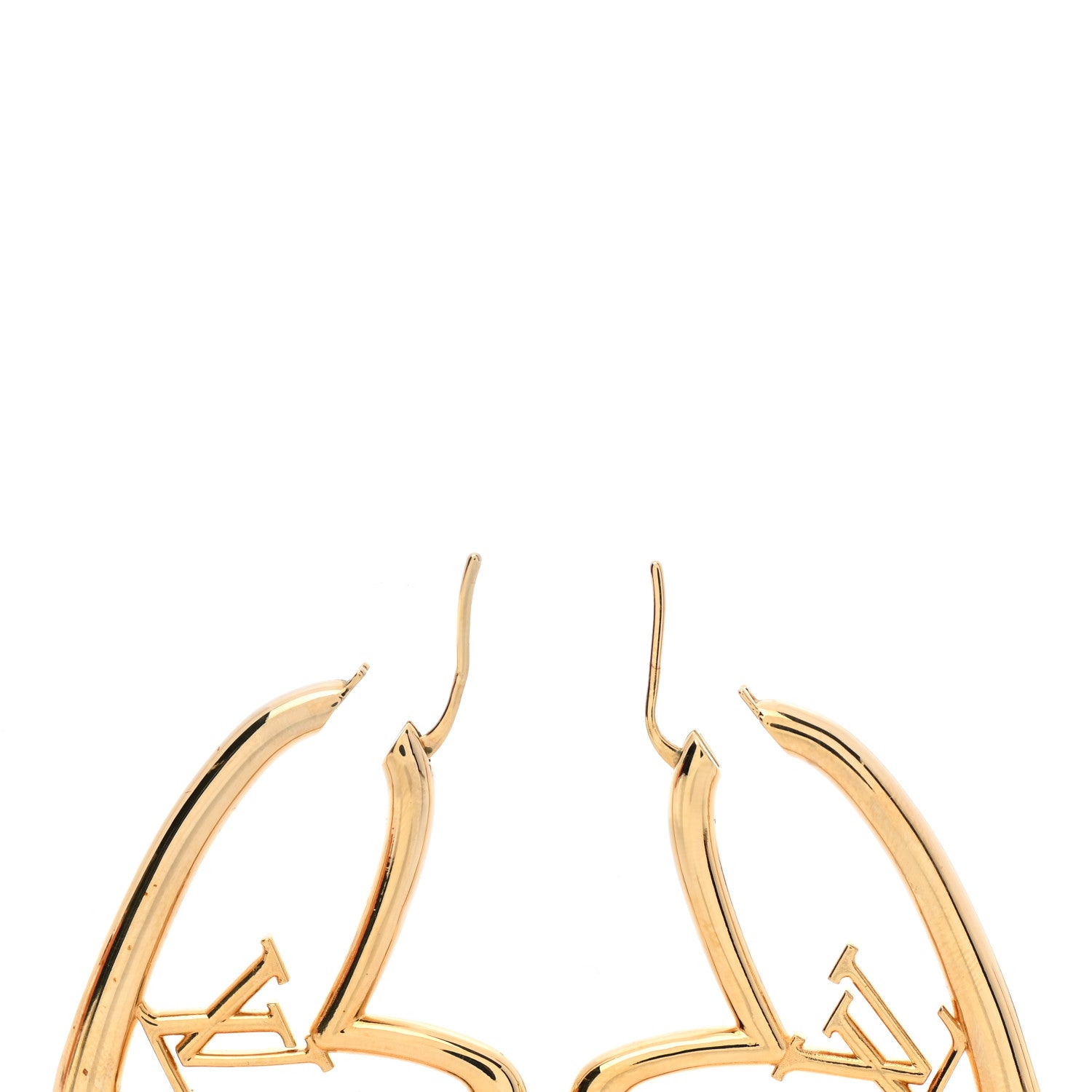 Louis Vuitton Metal Fall In Love Hoop Earrings GM Gold 3 of 5
