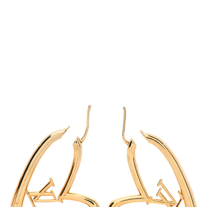 Louis Vuitton Metal Fall In Love Hoop Earrings GM Gold 3 of 5
