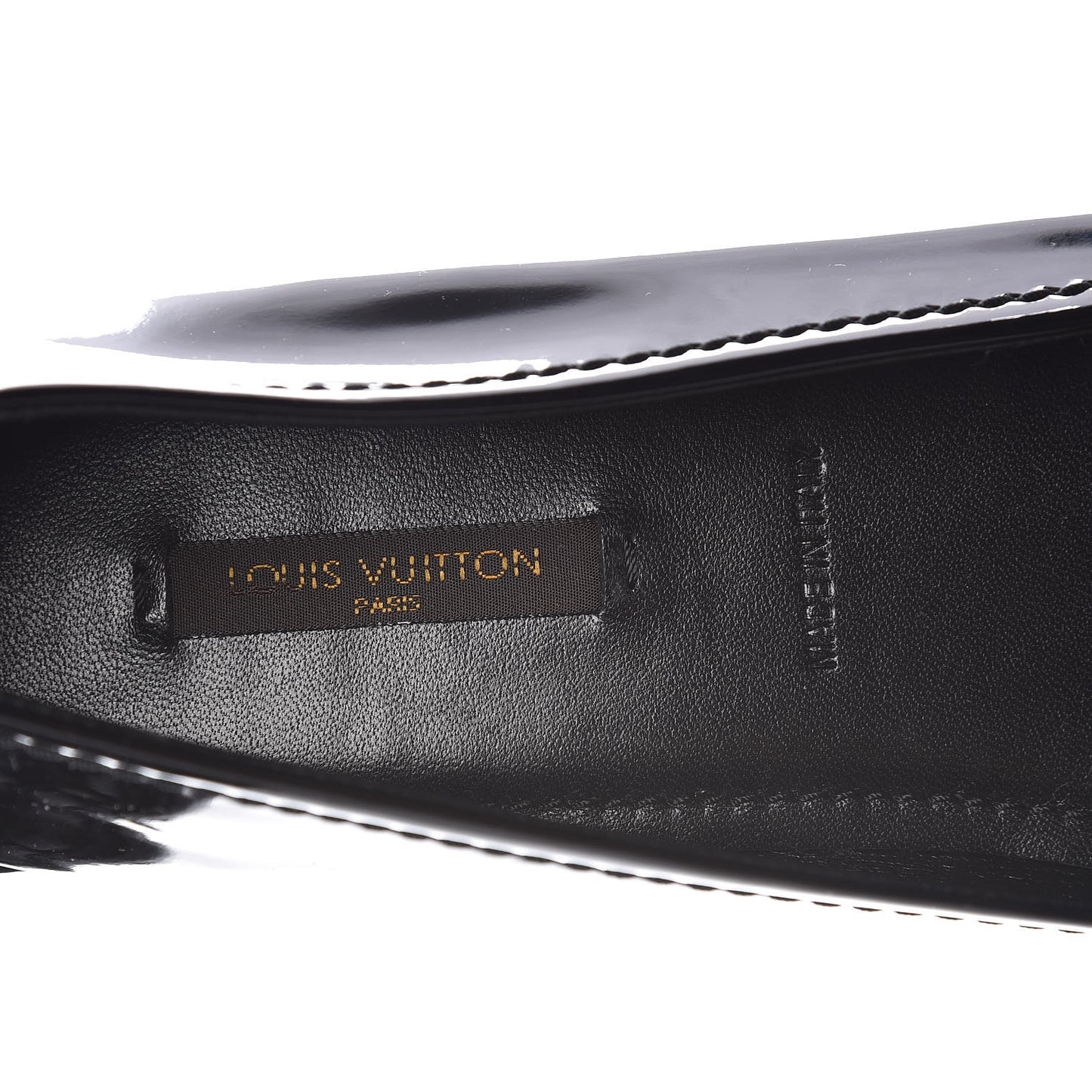 Patent Calfskin Oxford Ballerina Flats 41 Black