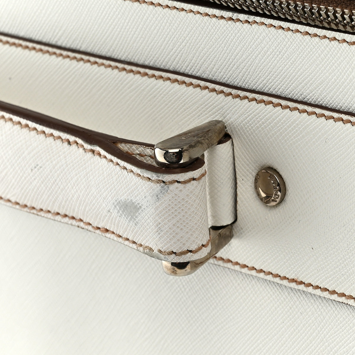 Prada Saffiano Travel Trolley Luggage White 13 of 14