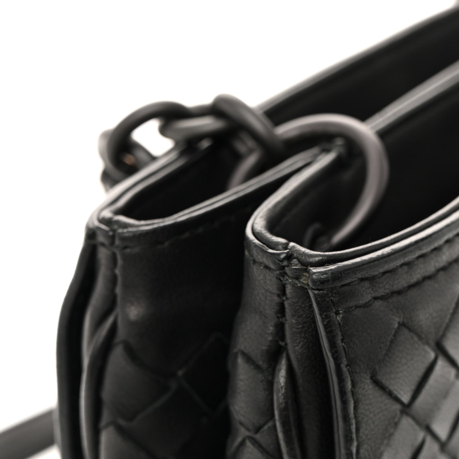 Bottega Veneta Nappa Intrecciato Messenger Bag Ebano 1781117