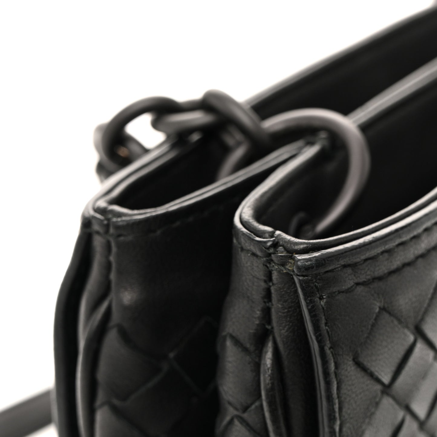 Nappa Intrecciato Messenger Bag Ebano