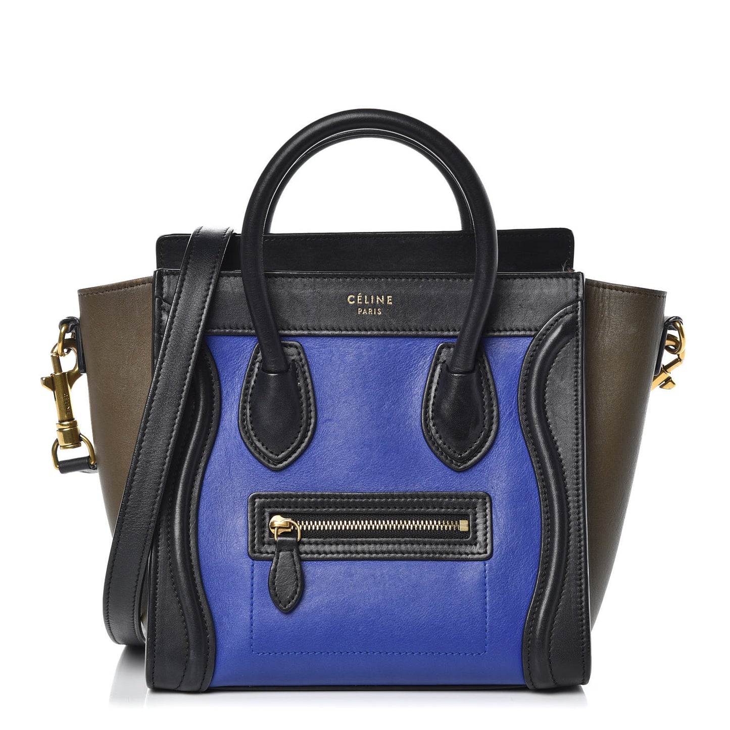 Smooth Calfskin Nano Tri-Color Luggage Indigo
