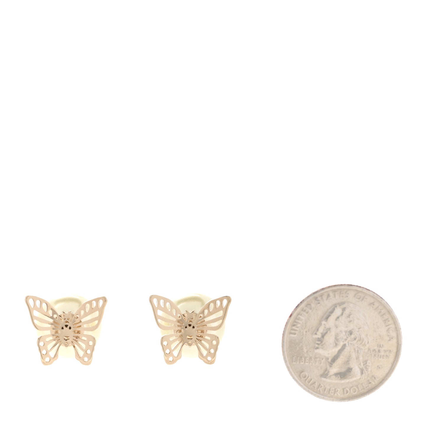 Pearl Butterfly Tribal Earrings Gold