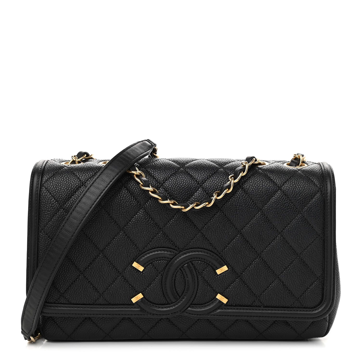 Chanel Caviar Quilted Medium CC Filigree Flap Black 1 of 13