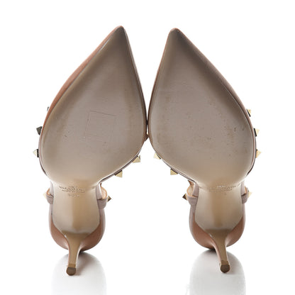 Valentino Garavani Nappa Rockstud Ankle Strap Low Heel Pumps 36.5 Cognac Poudre 5 of 10
