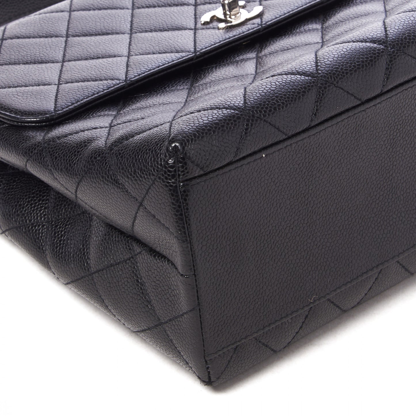 Caviar Quilted Jumbo Kelly Flap Black