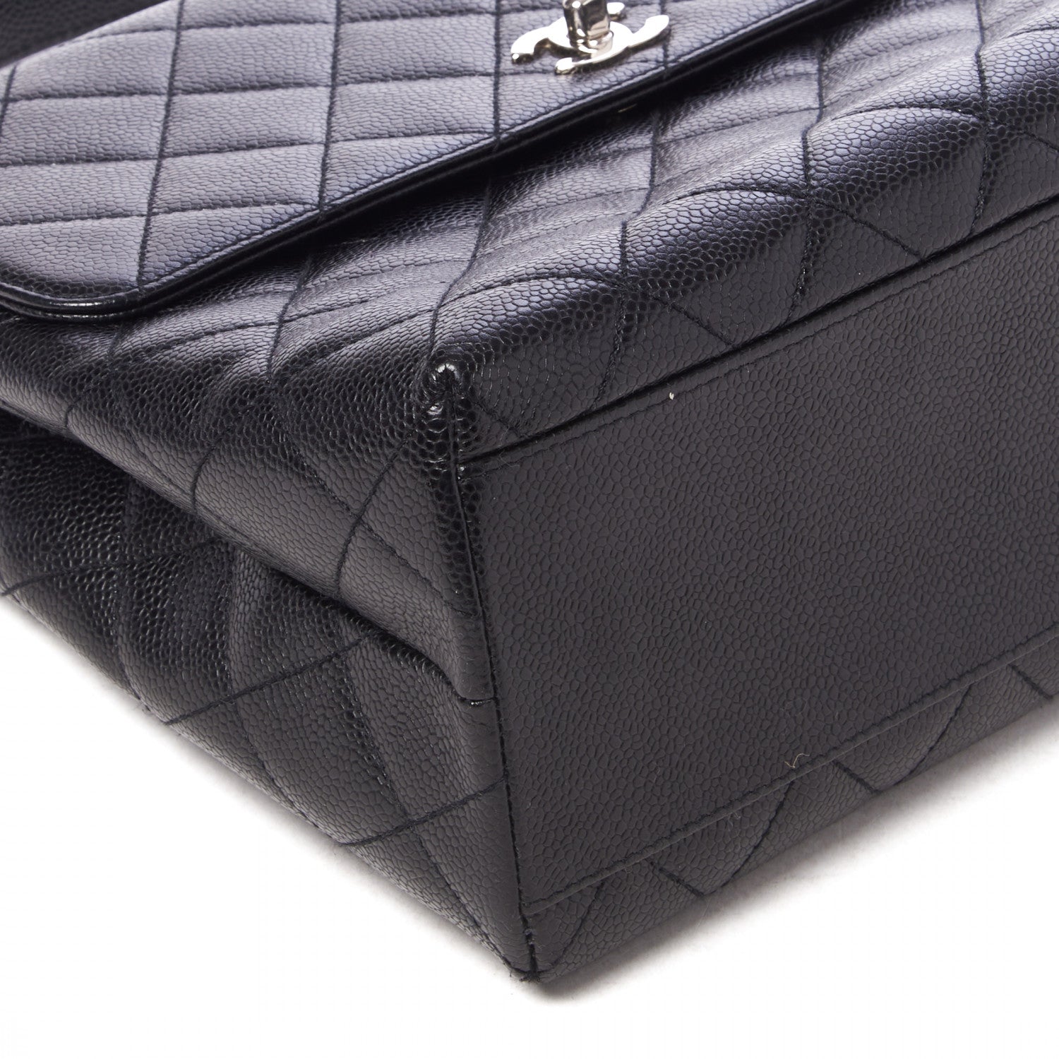 Chanel Caviar Quilted Jumbo Kelly Flap Black 6 of 9