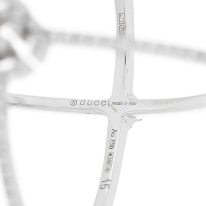 Gucci 18K White Gold Diamond Running G Cross Ring 54 7 4 of 5
