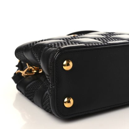 Louis Vuitton Lambskin Damier Quilt Capucines BB Matte Black 7 of 9