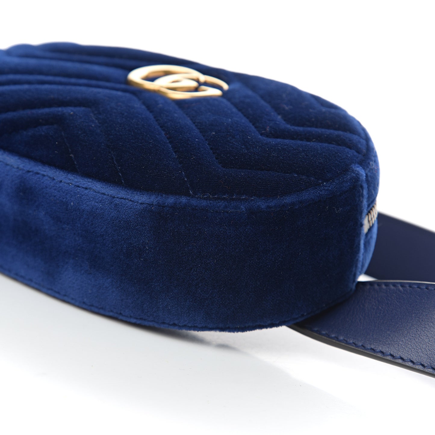 Velvet Matelasse GG Marmont Belt Bag 85 34 Cobalt Blue
