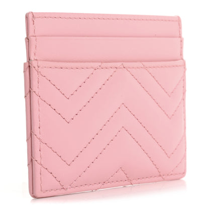 Gucci Calfskin Matelasse GG Marmont Card Holder Wild Rose 3 of 7