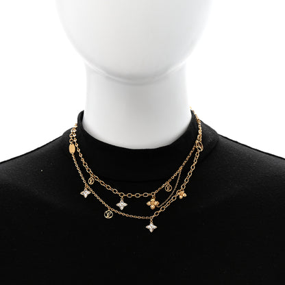 Louis Vuitton Metal Blooming Strass Necklace Gold 2 of 7