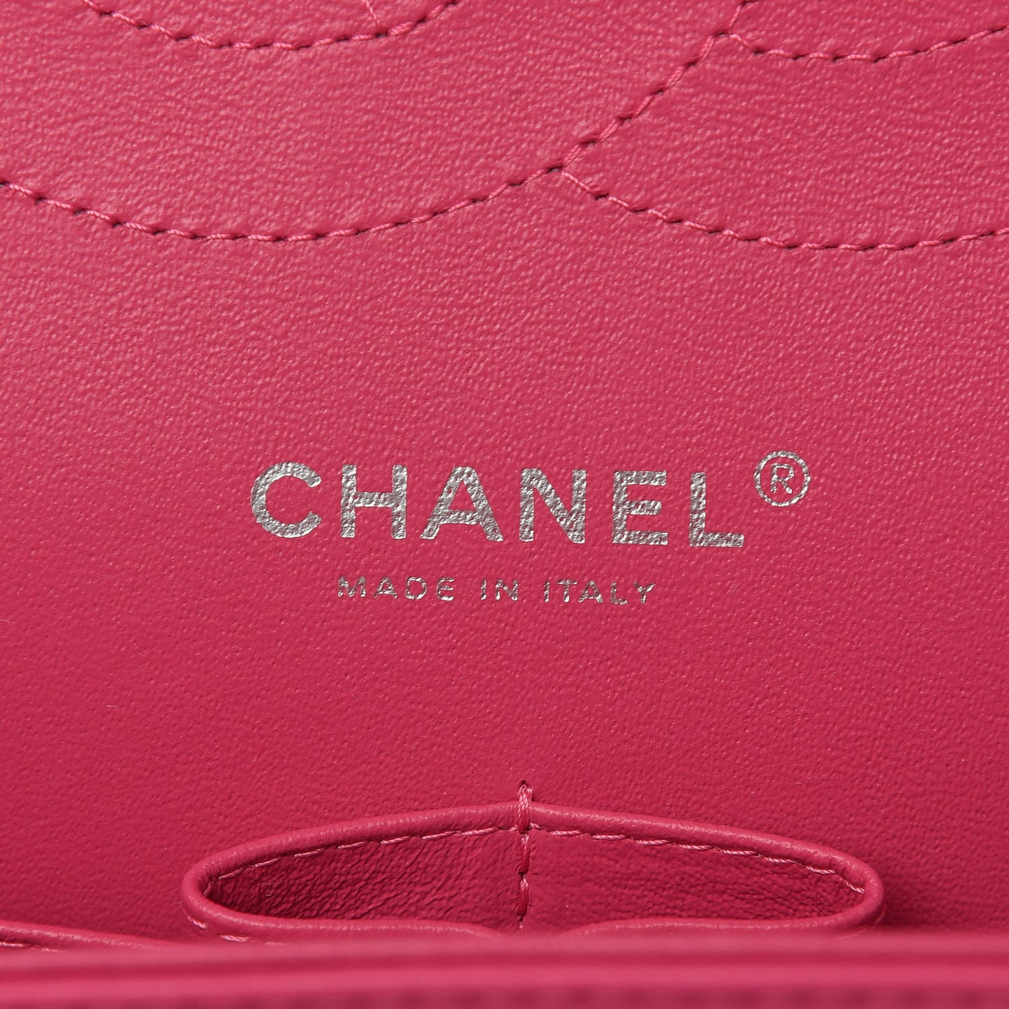 Patent Calfskin Quilted Jumbo Double Flap Fuchsia