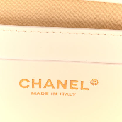 Chanel Raffia Braided Lambskin Small Shopping Tote Beige White 8 of 11