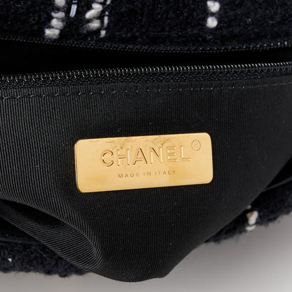 Chanel Tweed Quilted Medium Chanel 19 Flap Black White 6 of 11