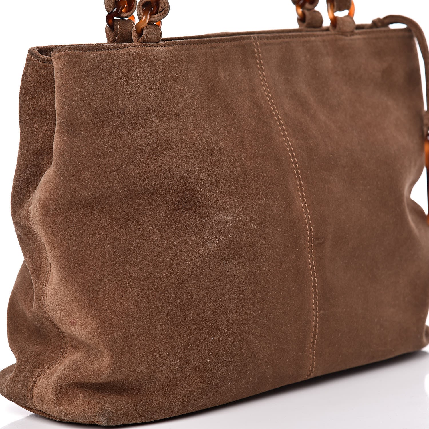 Chanel Suede Bekko Chain CC Shopping Tote Dark Brown 16 of 18