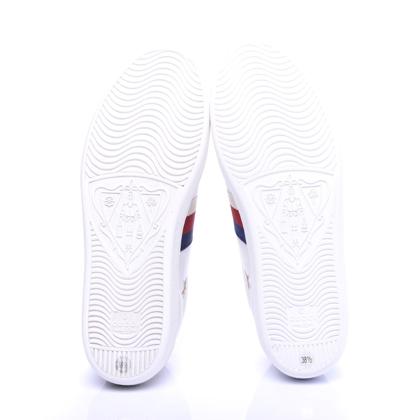 Calfskin Bee Star Embroidered Sylvie Web Ace Sneakers 38.5 White