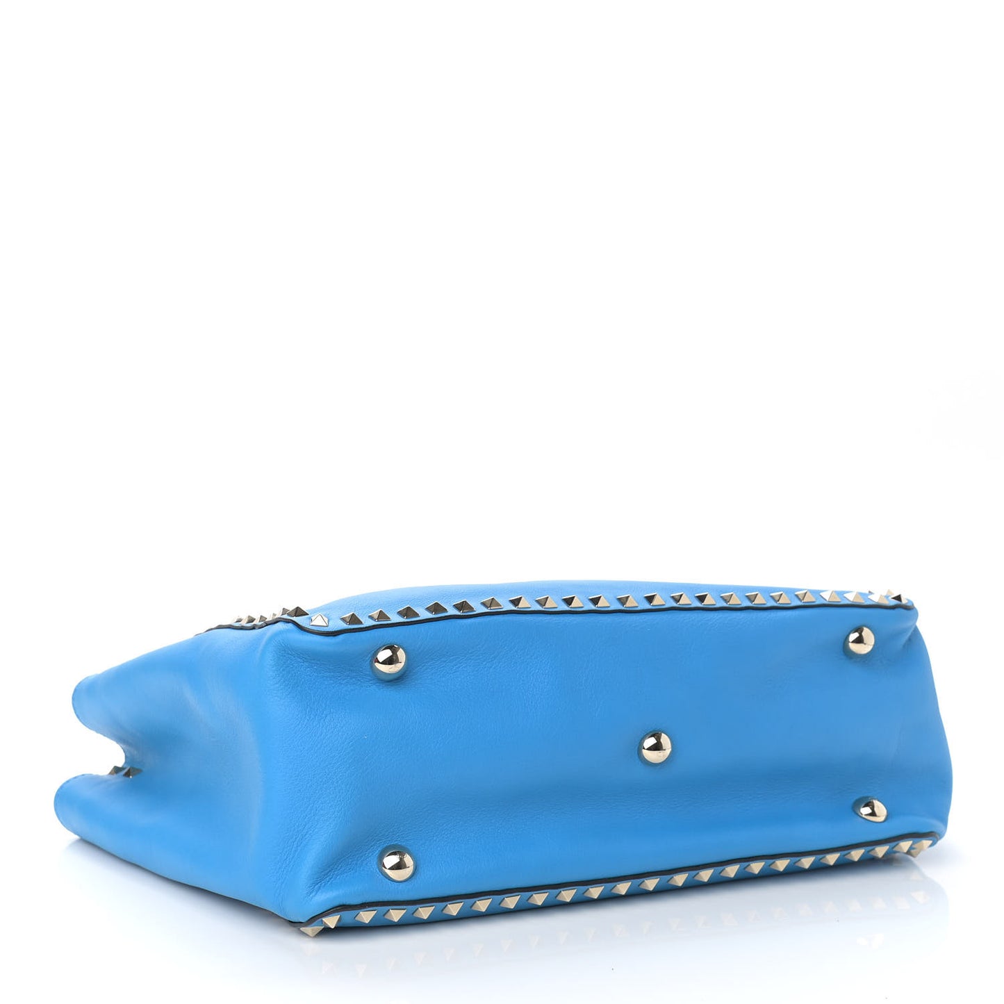 Vitello Medium Rockstud Tote Blue Fluo