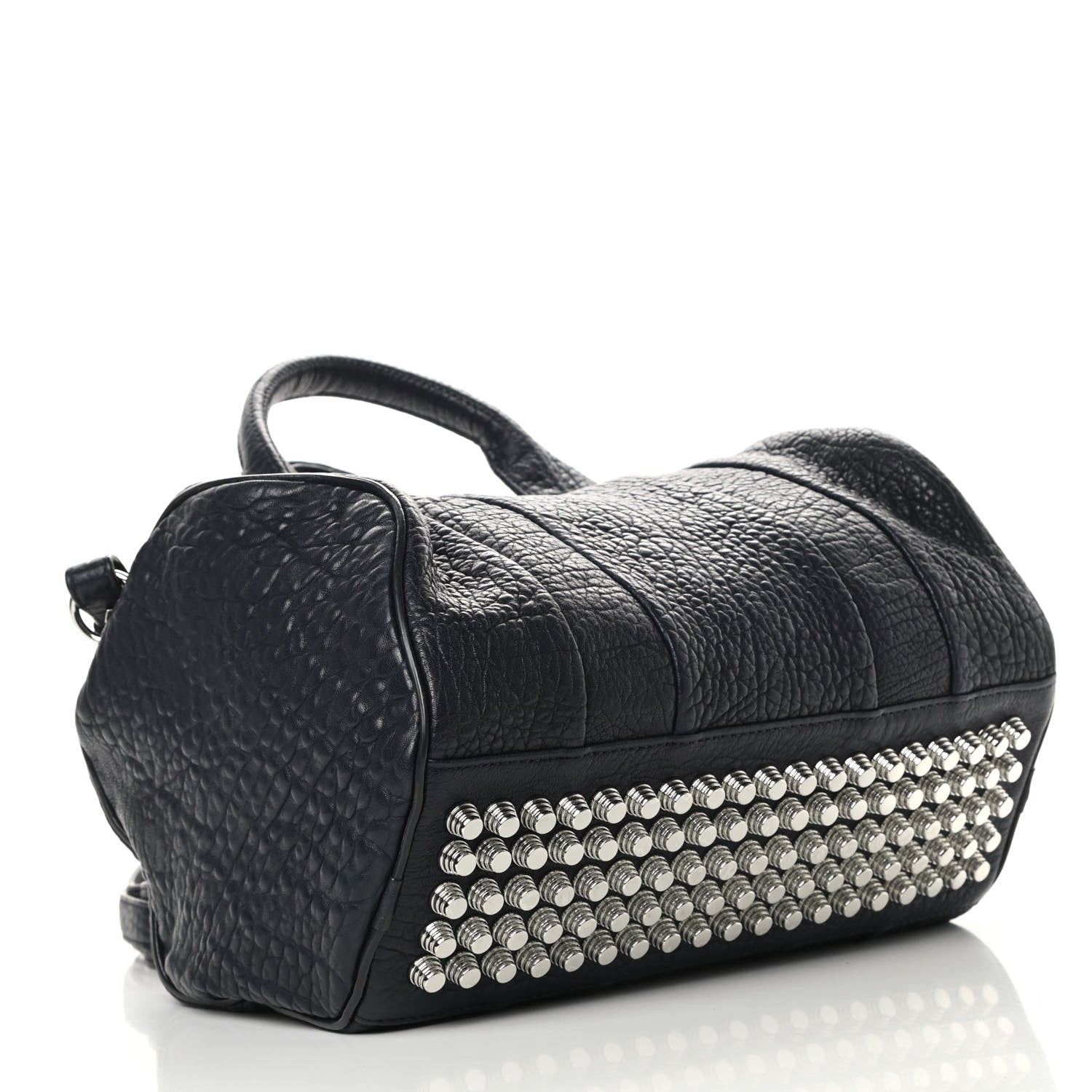 Alexander Wang Pebbled Lambskin Rocco Navy Silver Hardware 4 of 12