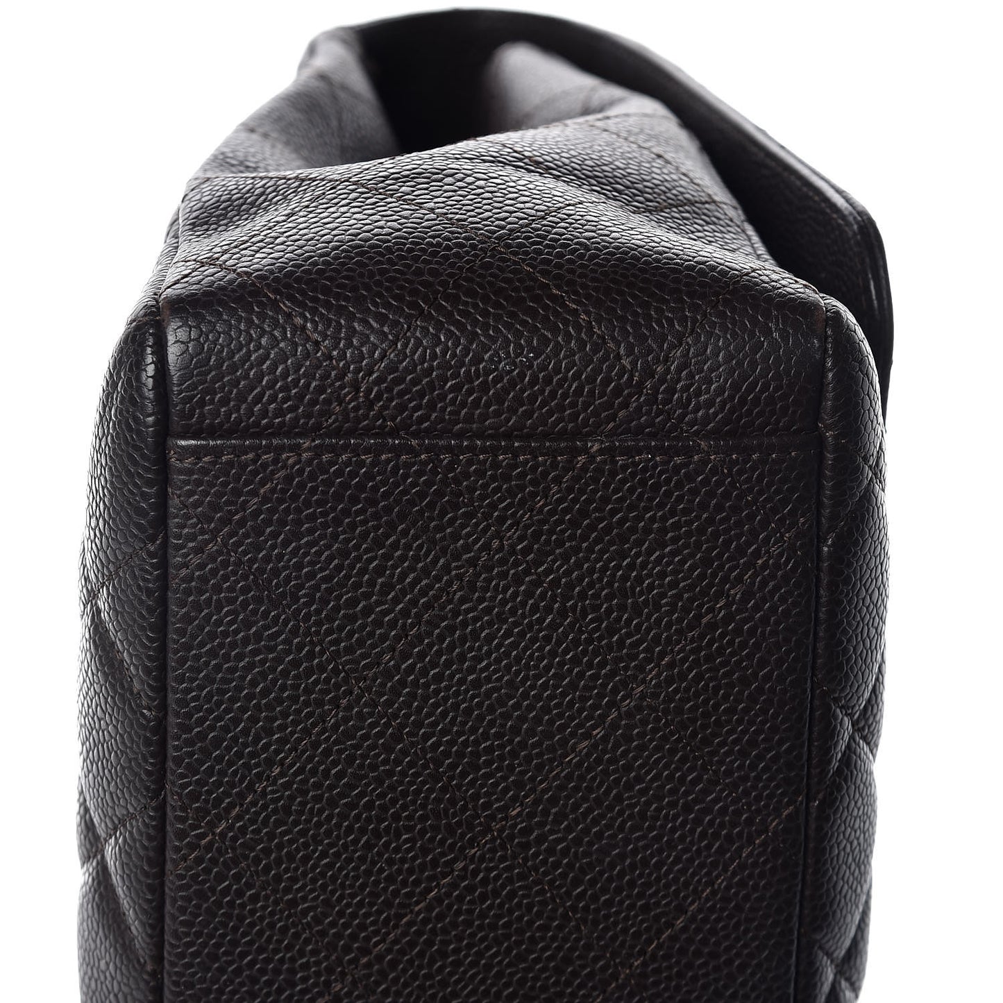 Caviar Quilted Maxi Single Flap Brown