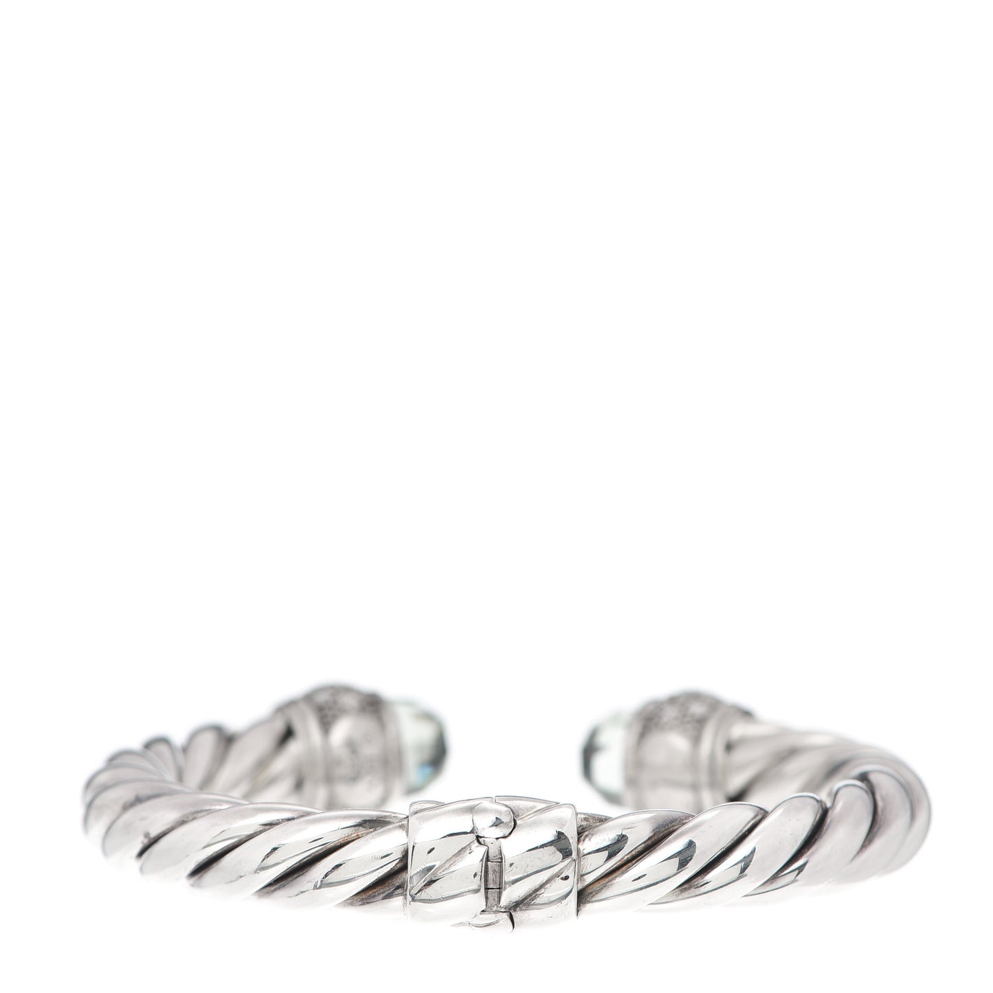 Sterling Silver Diamond Prasiolite 10mm Moonlight Ice Bracelet