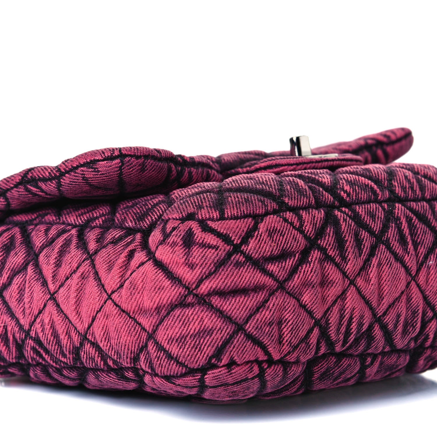 Chanel Washed Denim Quilted Small Denimpression Flap Red Black 9 of 12