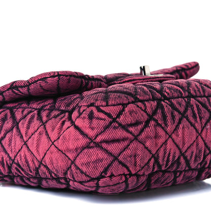 Chanel Washed Denim Quilted Small Denimpression Flap Red Black 9 of 12