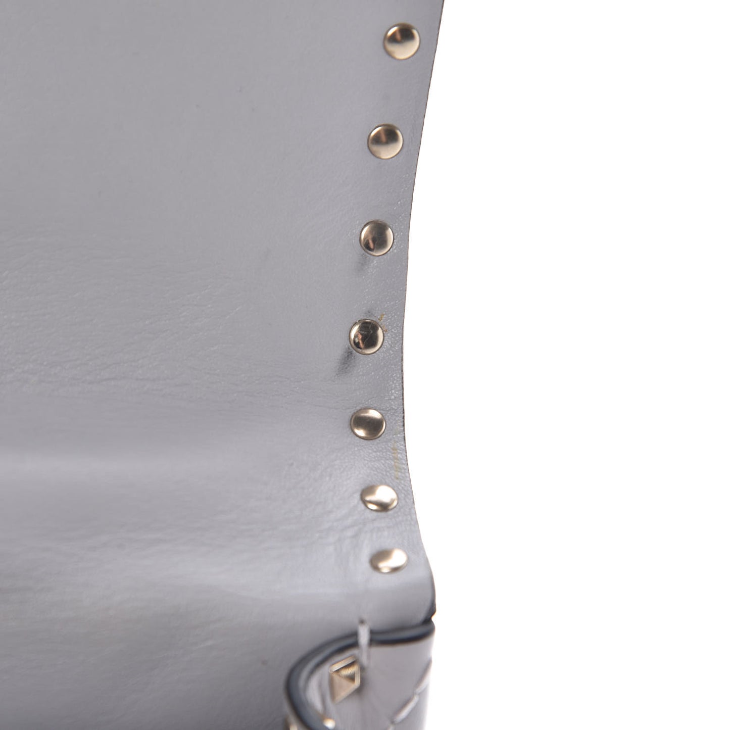 Nappa Medium Rockstud Spike Shoulder Bag Grey
