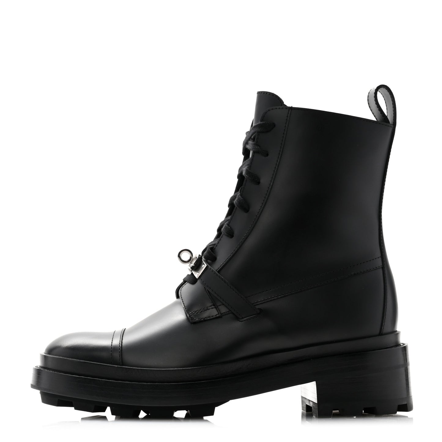 Glossed Calfskin Funk Ankle Boots 38.5 Black