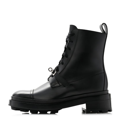 Hermes Glossed Calfskin Funk Ankle Boots 38.5 Black 1 of 10
