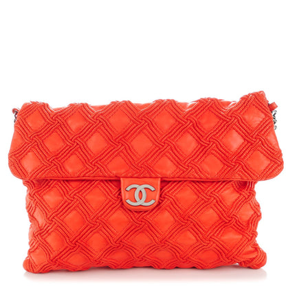 Chanel Lambskin Stitched Large Walk Of Fame Flap Red 1 of 7