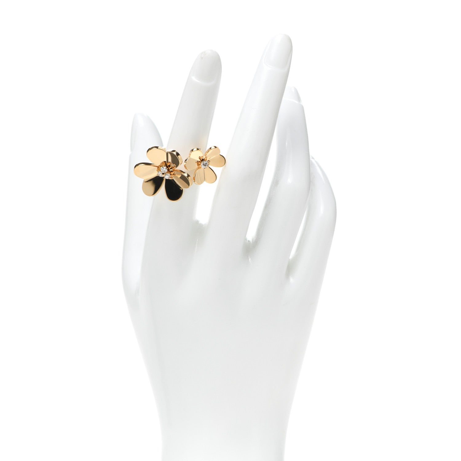 Van Cleef & Arpels 18K Yellow Gold Diamond Frivole Between The Finger Ring 50 5.25 2 of 6