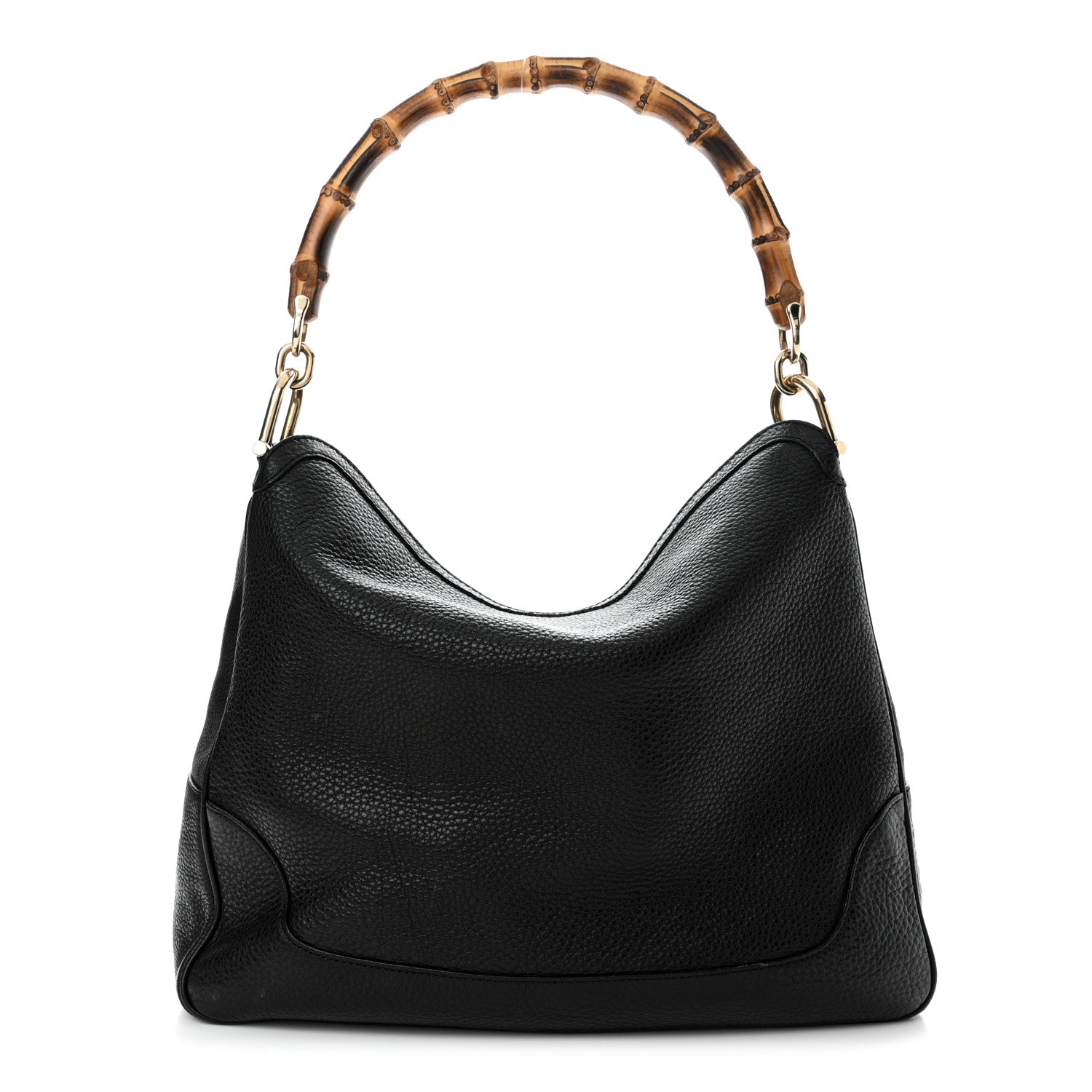 Gucci Pebbled Calfskin Medium Diana Bamboo Shoulder Bag Black 1 of 13