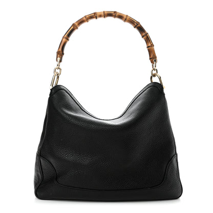 Gucci Pebbled Calfskin Medium Diana Bamboo Shoulder Bag Black 1 of 13