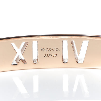 Tiffany 18K Rose Gold Diamond Atlas Pierced Hinged Bangle Bracelet 4 of 5