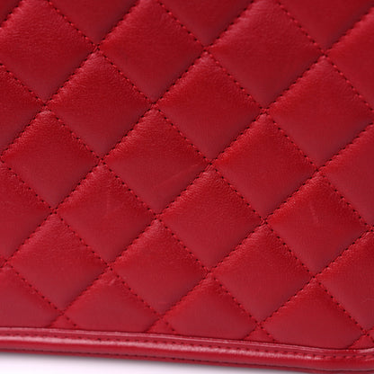 Chanel Lambskin Quilted Medium CC Filigree Vanity Case Dark Red 12 of 13