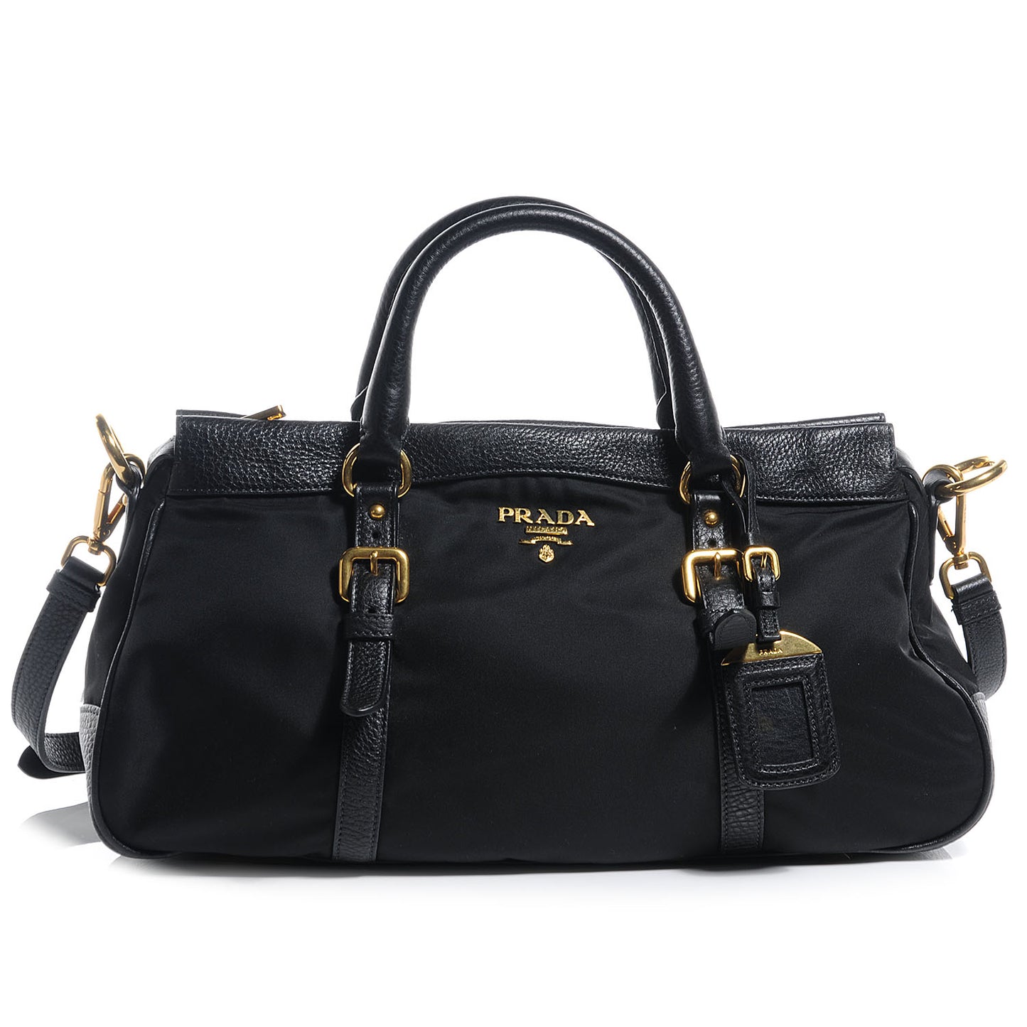 Tessuto Nylon Shopping Satchel Black