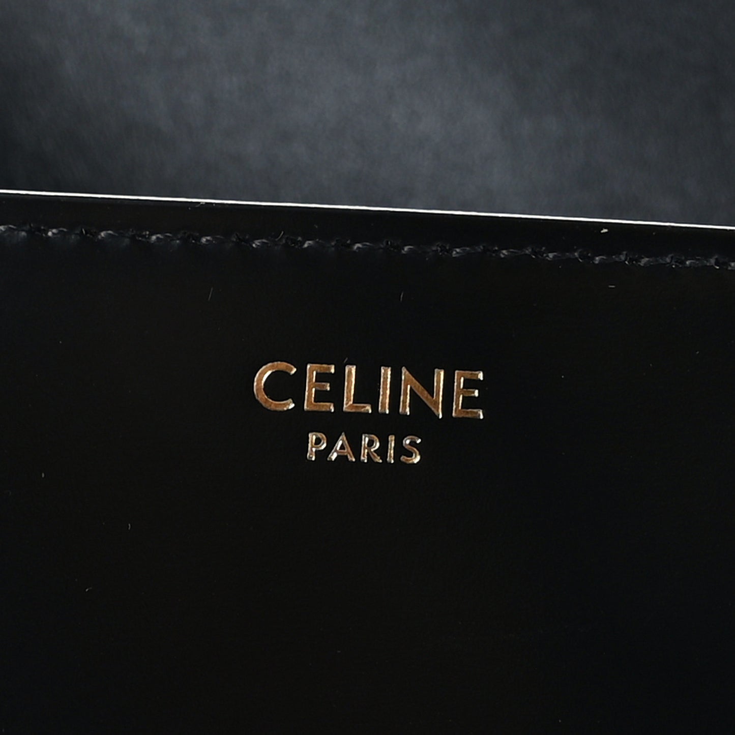 Shiny Calfskin Triomphe Chain Shoulder Bag Black