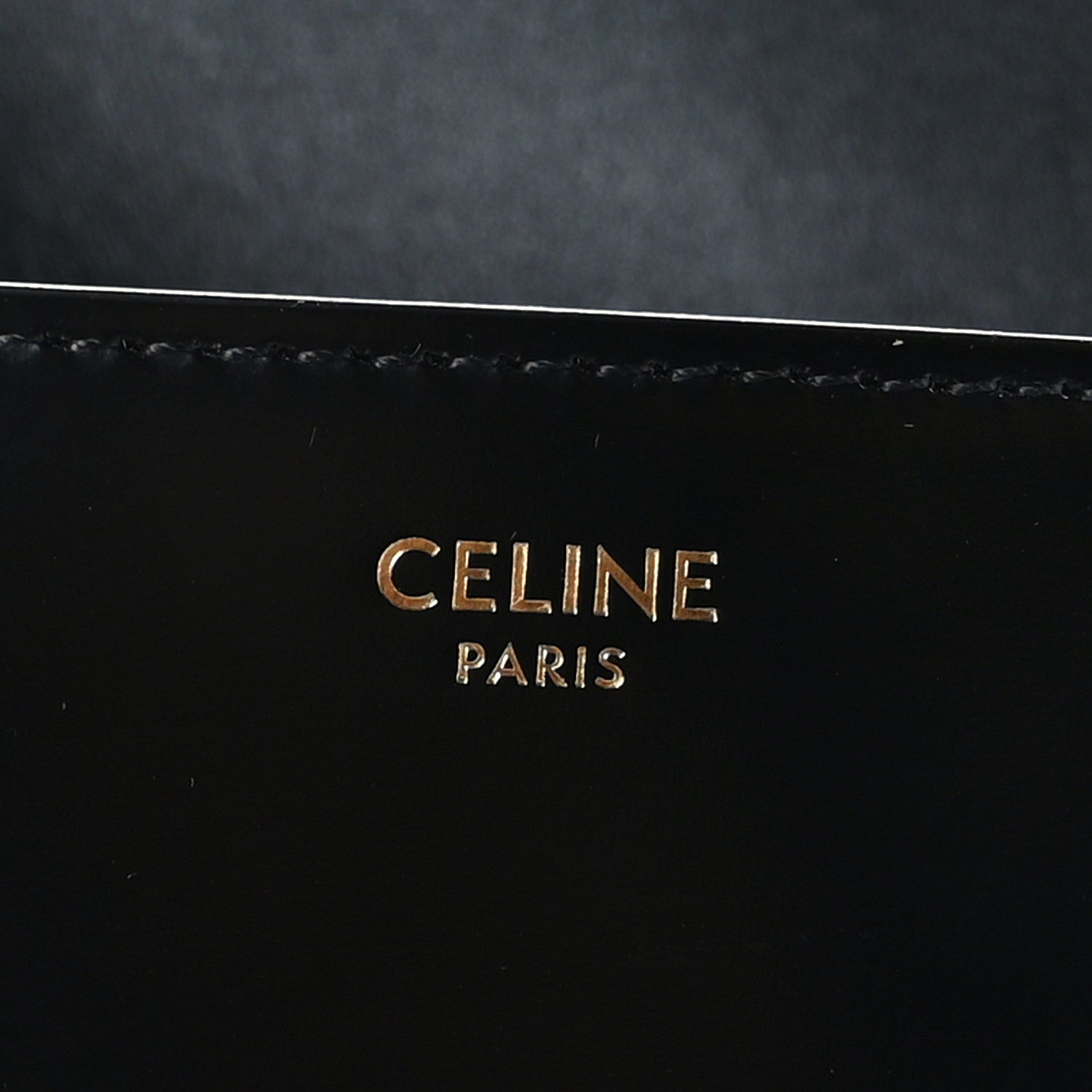 Celine Shiny Calfskin Triomphe Chain Shoulder Bag Black 7 of 12