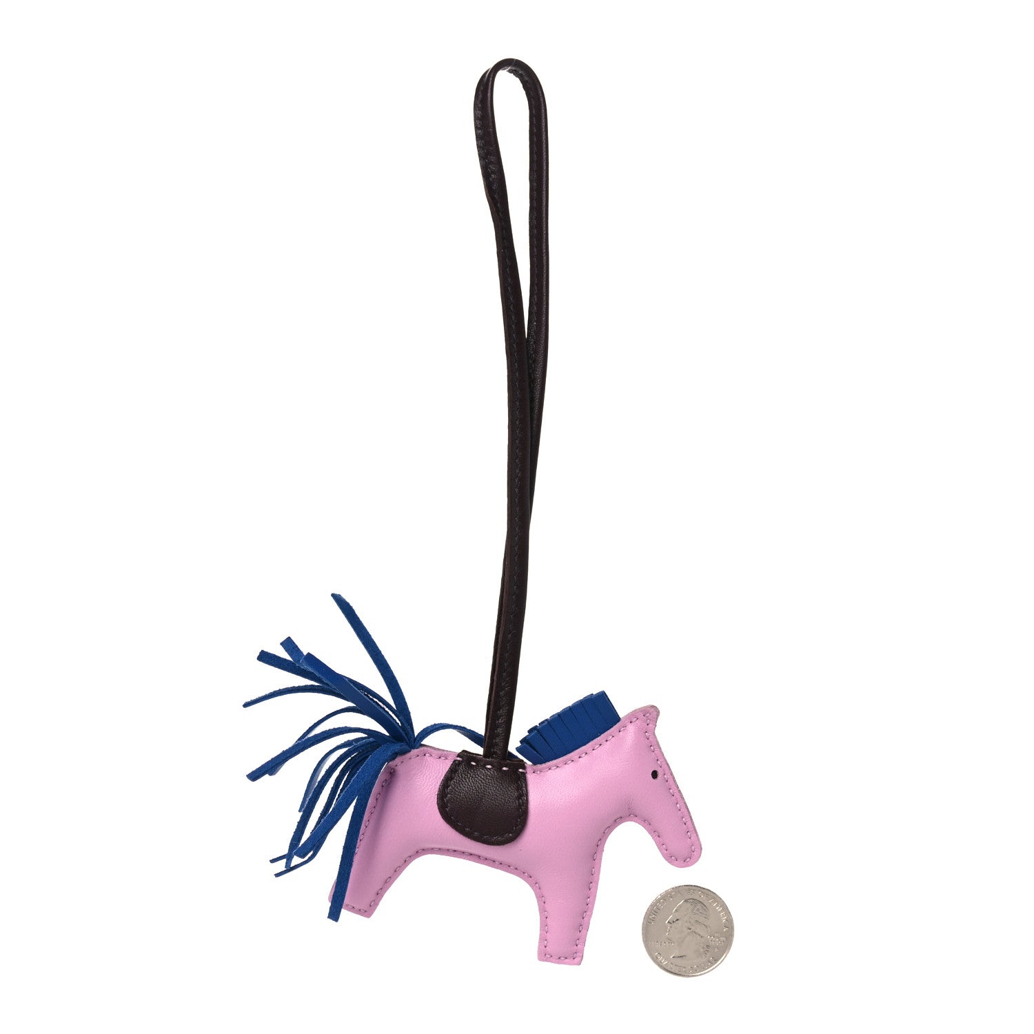 Hermes Milo Lambskin Grigri Rodeo Horse Bag Charm PM Mauve Sylvestre Bleu France Rouge Sellier 2 of 5