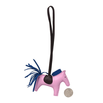 Hermes Milo Lambskin Grigri Rodeo Horse Bag Charm PM Mauve Sylvestre Bleu France Rouge Sellier 2 of 5