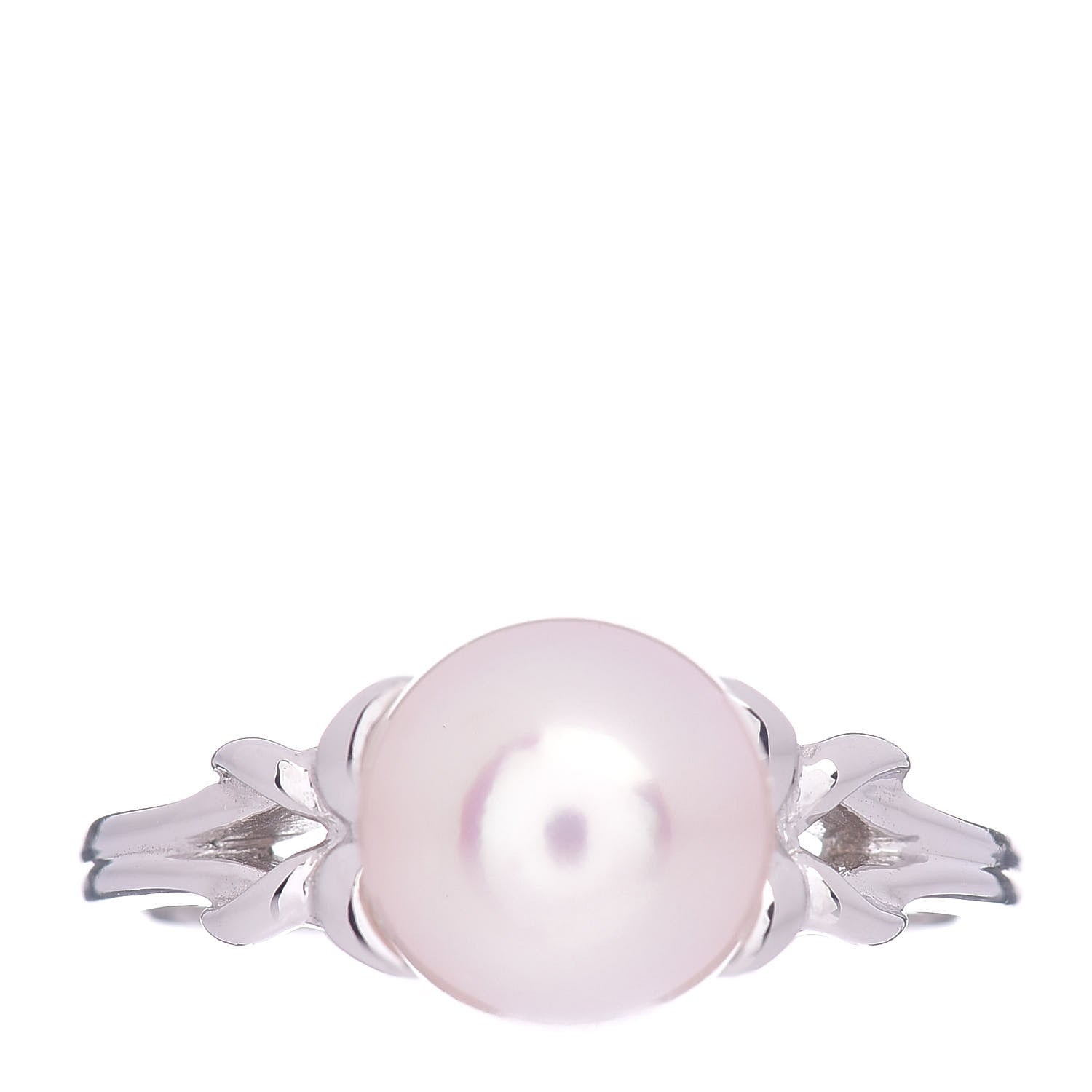 Mikimoto Platinum Akoya Pearl 8mm Bow Ring 51 5.75 1 of 5